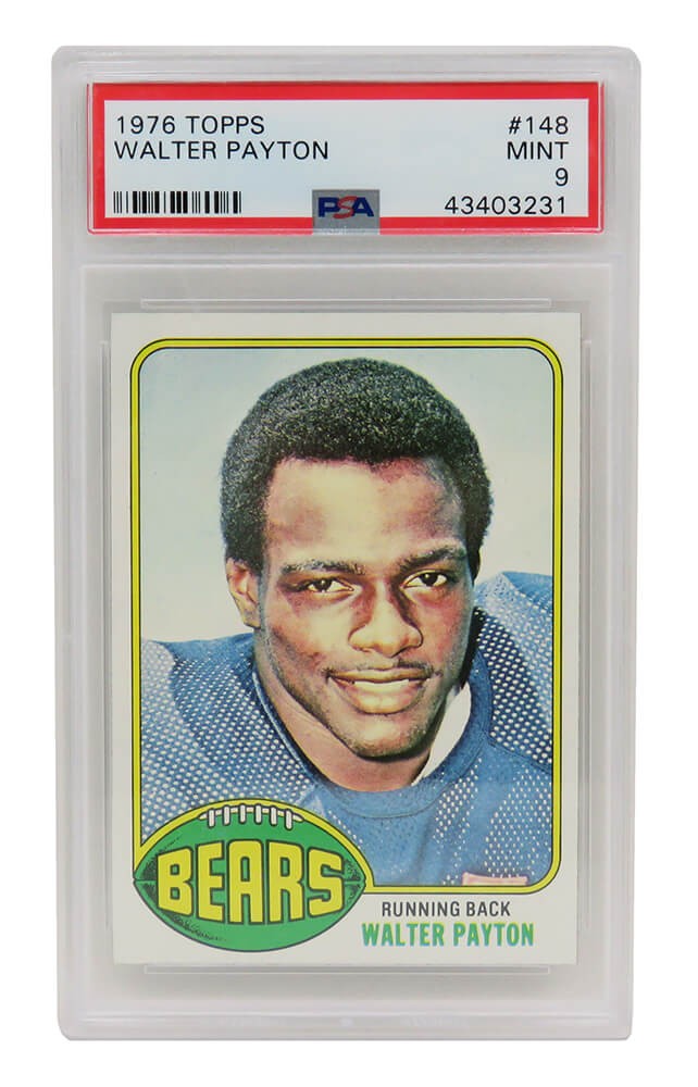 Walter Payton (Chicago Bears) 1976 Topps #148 RC Rookie Card - PSA 9 MINT (D)