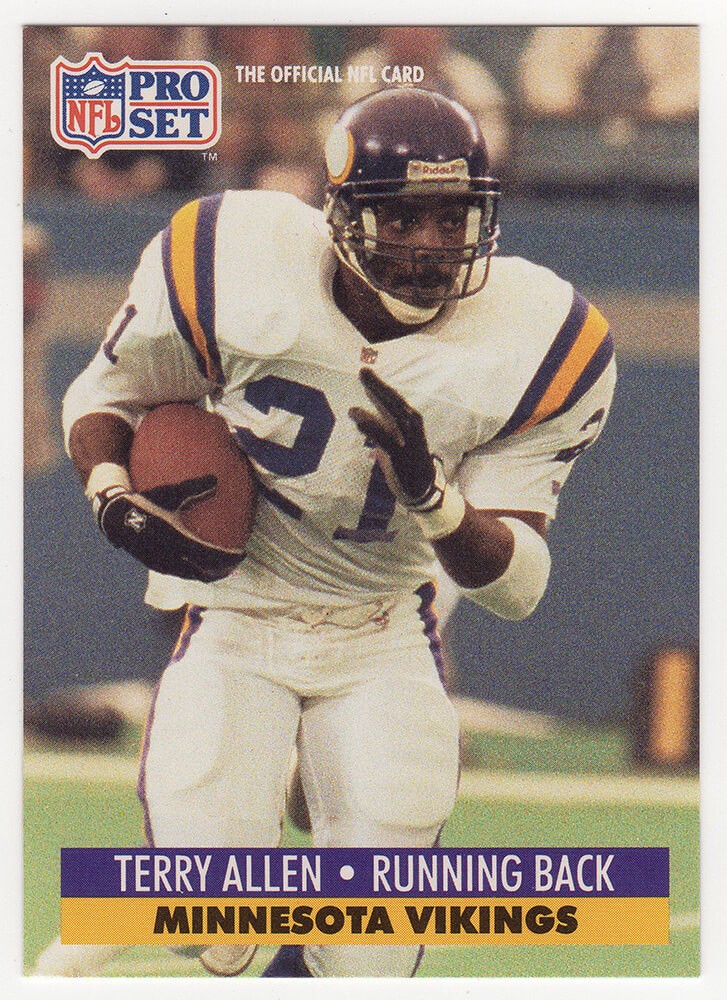 Terry Allen Vikings 1991 Pro Set ROOKIE RC Football Card #833 (Lot of 25)