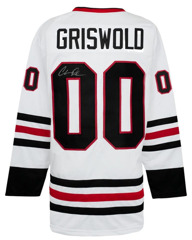 Chevy Chase Signed Griswold #00 White Custom Hockey Jersey - (SCHWARTZ COA)