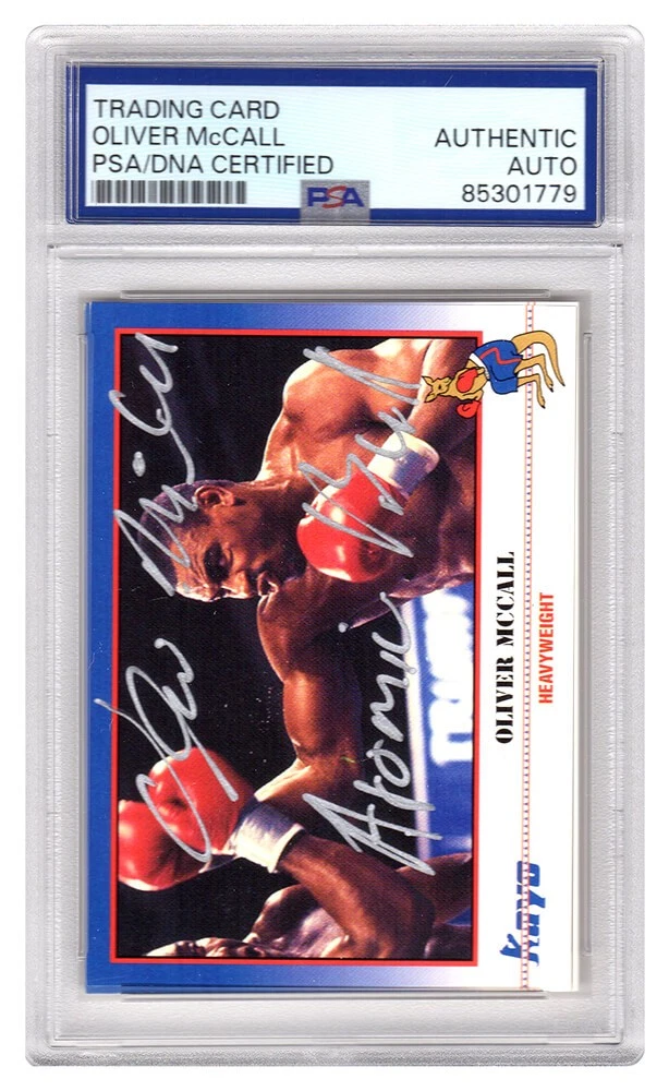 Oliver McCall Signed 1991 Kayo Boxing Card #182 w/Atomic Bull (PSA Encapsulated)