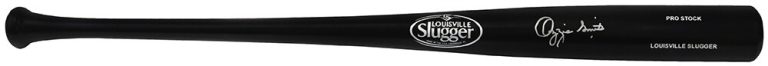 Ozzie Smith Signed Louisville Slugger Pro Black Baseball Bat - (FANATICS COA)