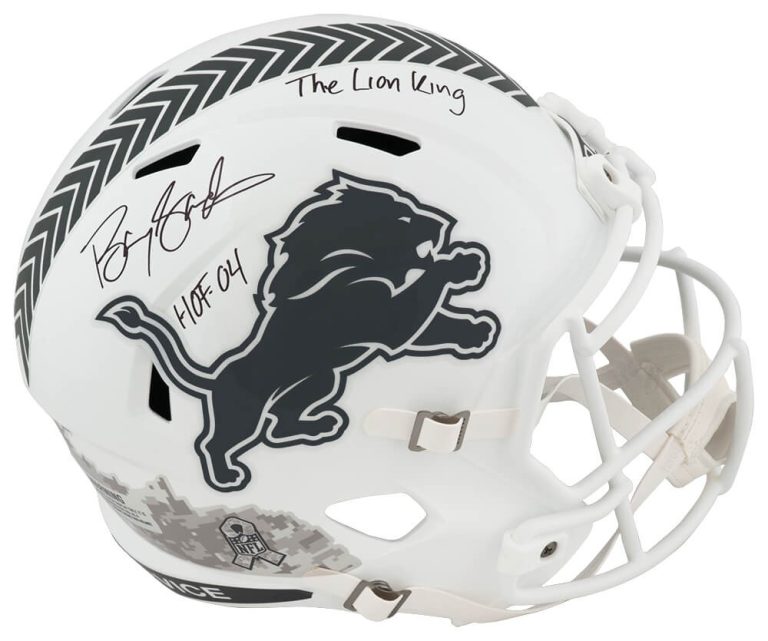 Barry Sanders Signed Lions SALUTE 2024 Riddell F/S Rep Helmet w/2 INSC -(SS COA)