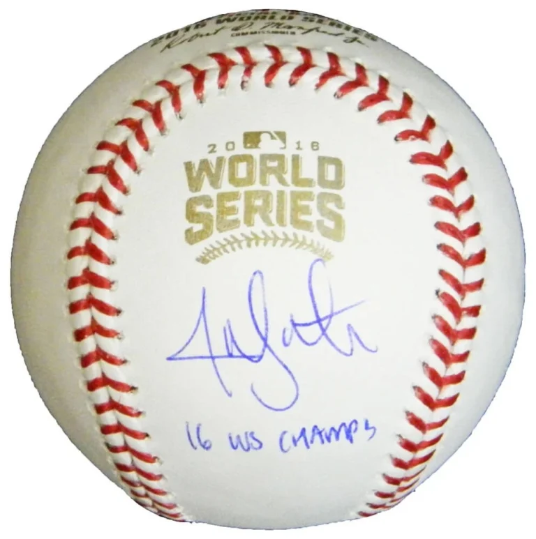 Cubs JON LESTER Signed 2016 World Series Baseball w/16 WS Champs - SCHWARTZ