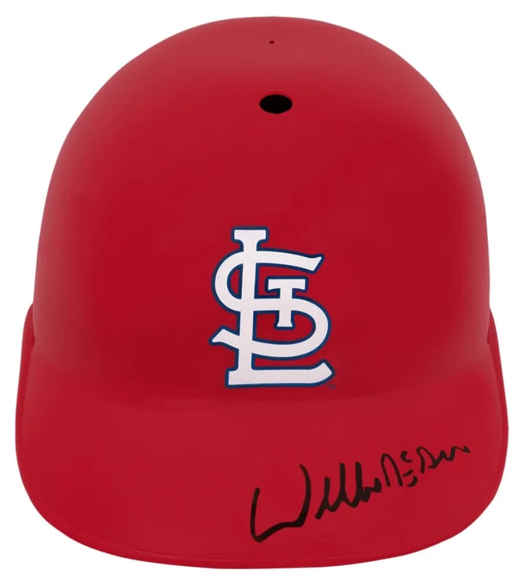 Willie McGee Signed Cardinals Souvenir Replica Batting Helmet - (SCHWARTZ COA)