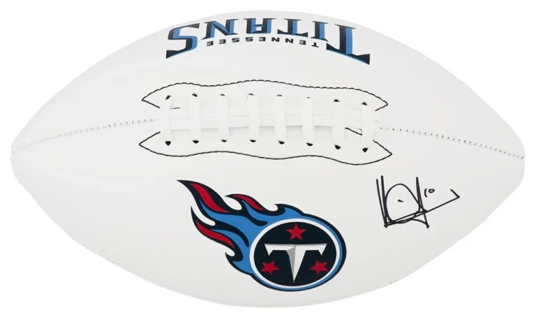 Vince Young Signed Tennessee Titans Logo Franklin White Football -(SCHWARTZ COA)