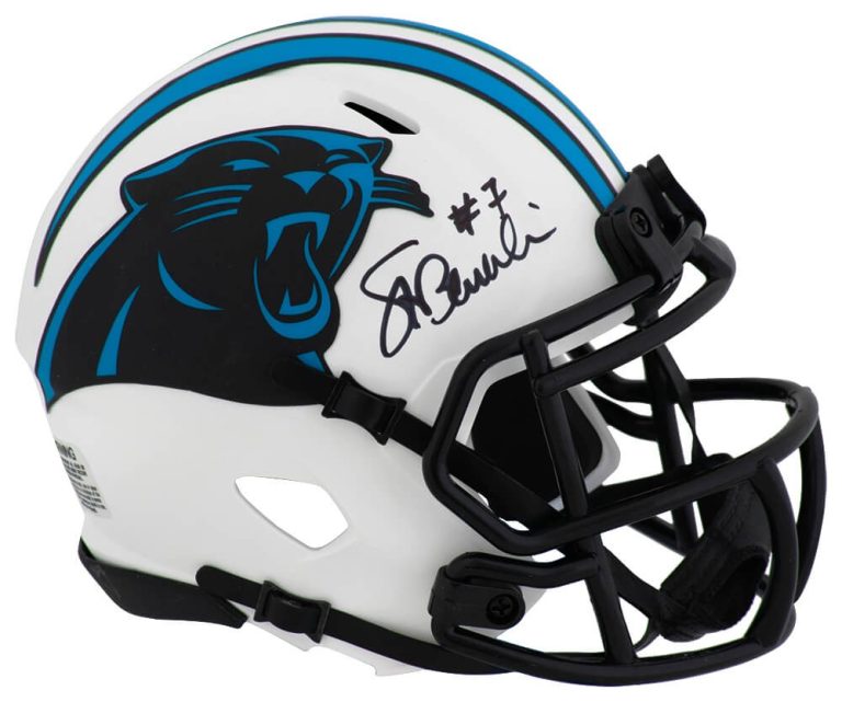 Steve Beuerlein Signed Panthers LUNAR Riddell Speed Mini Helmet - (SCHWARTZ COA)