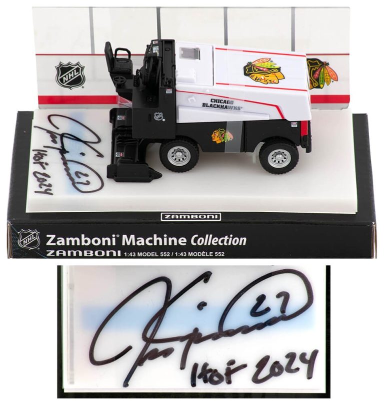 Jeremy Roenick Signed Chicago Blackhawks NHL Mini Zamboni w/HOF 2024 - (SS COA)