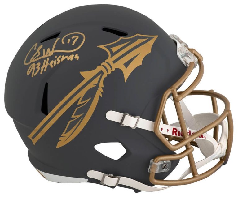 Charlie Ward Signed Florida State SLATE Riddell F/S Rep Helmet w/Heisman -SS COA
