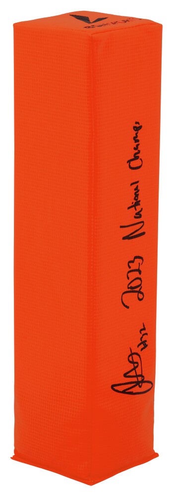 Jaylen Harrell Signed BSN Orange Endzone Football Pylon w/Nat'l Champs -(SS COA)