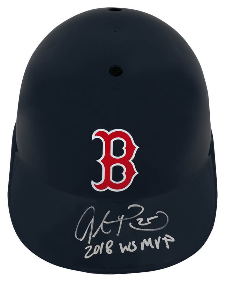 Steve Pearce Signed Red Sox Souvenir Replica Batting Helmet w/WS MVP - (SS COA)