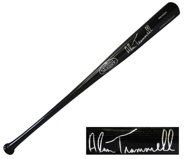 Alan Trammell TIGERS Signed Louisville Slugger Black Baseball Bat - SCHWARTZ COA