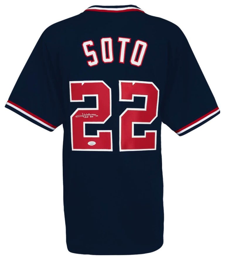 Juan Soto (NATIONALS) Signed Navy Custom Baseball Jersey - (JSA COA)