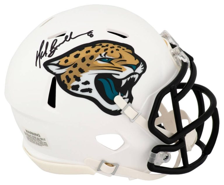 Mark Brunell Signed Jaguars White Alternate Riddell Speed Mini Helmet - (SS COA)
