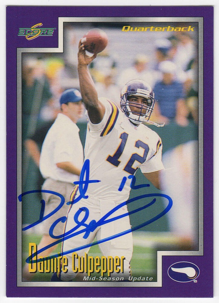 Daunte Culpepper Signed Vikings 1999 Score Supplemental RC Card #S83 - (SS COA)