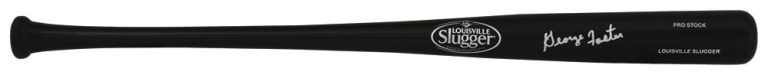 George Foster Signed Louisville Slugger Pro Black Baseball Bat - (SCHWARTZ COA)