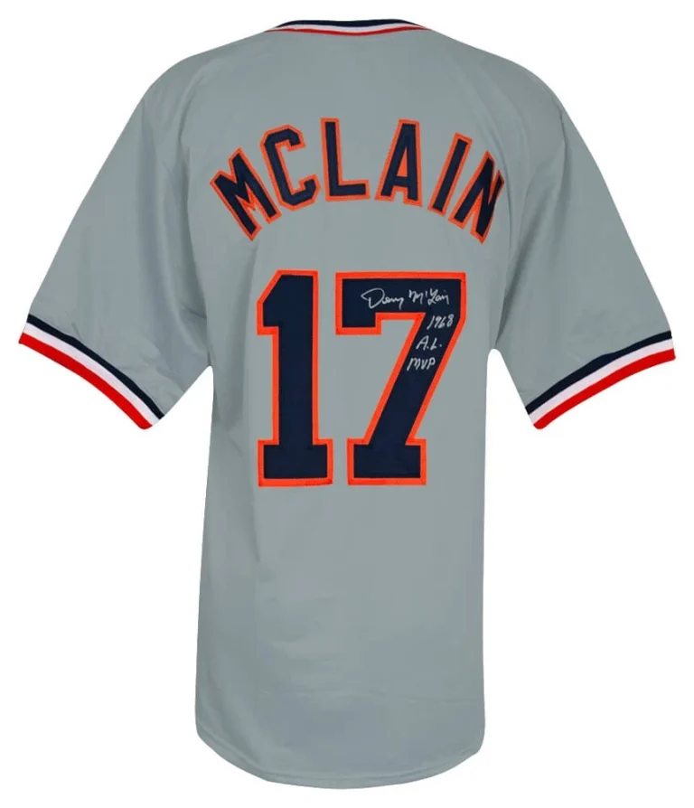 Denny McLain Signed Grey Custom Baseball Jersey w/68 AL MVP - (SCHWARTZ COA)