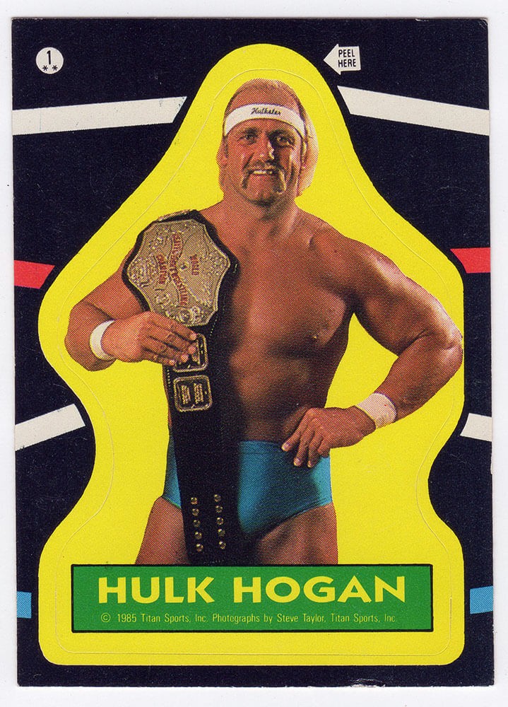 Hulk Hogan 1985 Topps WWF Rookie Wrestling Trading Card Sticker #1