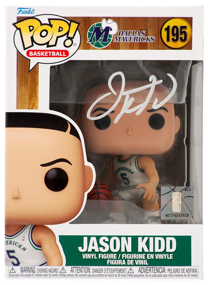 Jason Kidd Signed Dallas Mavericks NBA Funko Pop Doll #195 - (SCHWARTZ COA)