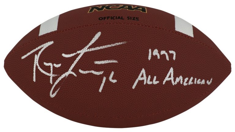 Ryan Leaf Signed Wilson NCAA Full Size Football w/1997 All American - (SCHWAR...