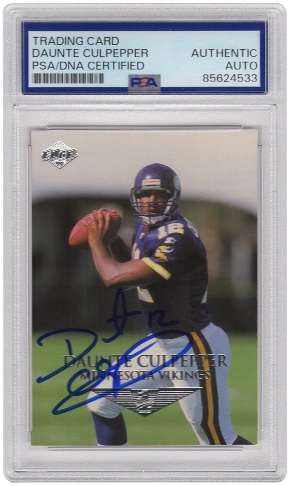 Daunte Culpepper Signed Vikings 1999 Edge Rookie Football Card #177 - (PSA)