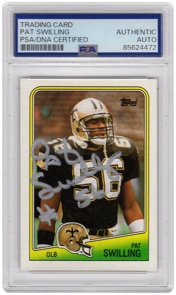 Pat Swilling Signed Saints 1988 Topps Rookie Football Card #66 - (PSA/DNA)
