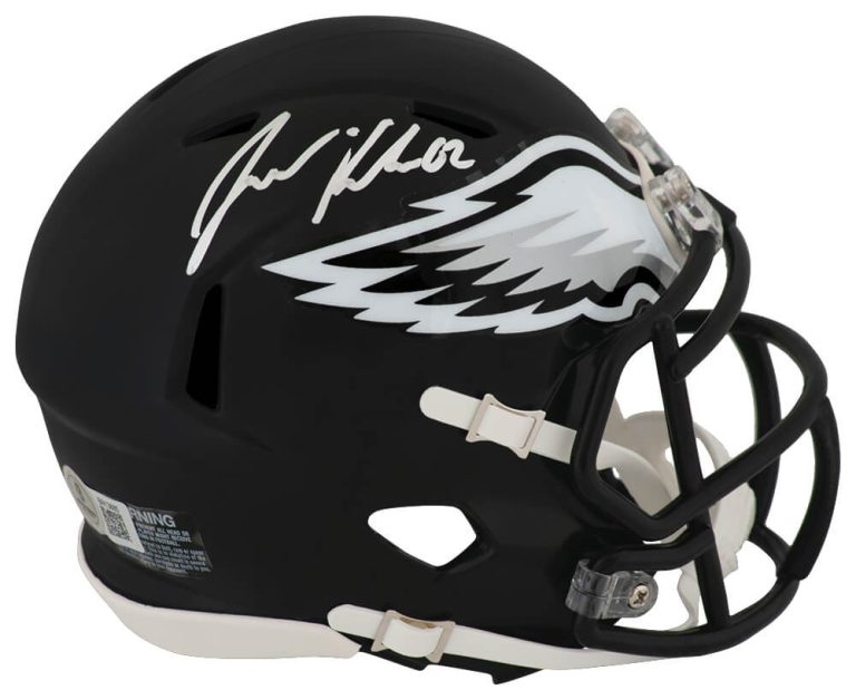 Jason Kelce Signed Eagles Black Riddell Speed Mini Helmet - (BECKETT COA)