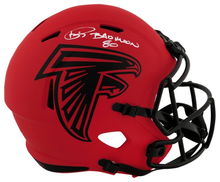Andre Rison Signed Falcons RAVE Riddell F/S Replica Helmet w/Bad Moon -(SS COA)