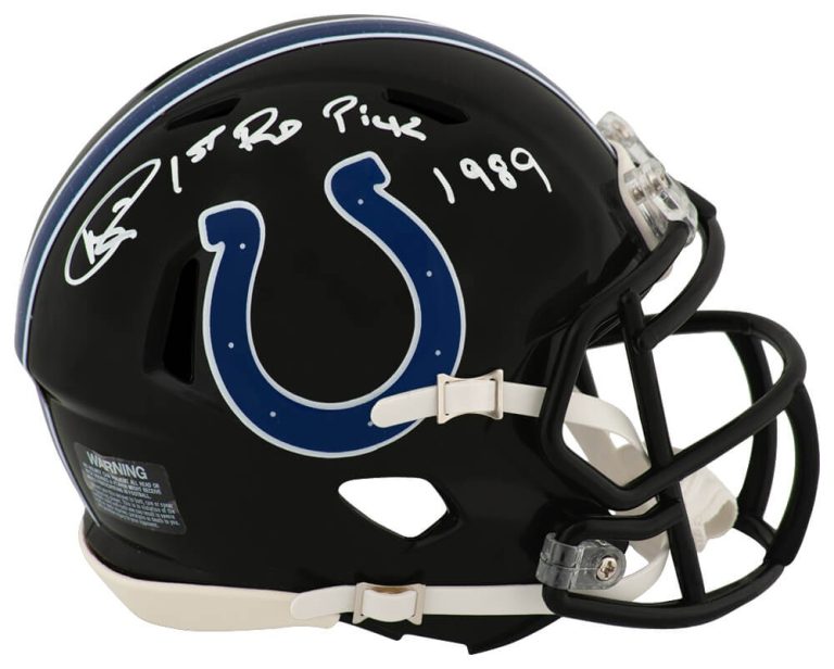Andre Rison Signed Colts 2023 Alt Black Riddell Mini Helmet w/1st Rd - (SS COA)