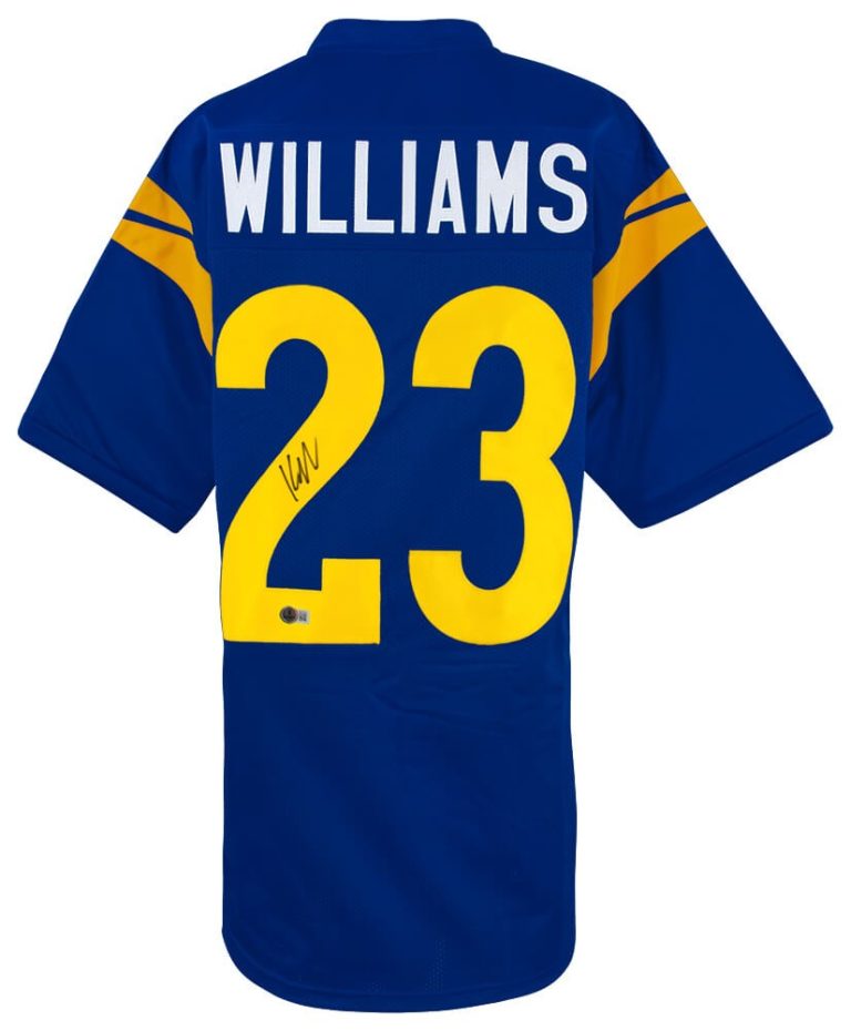 Kyren Williams (RAMS) Signed Blue Custom Football Jersey - (BECKETT COA)