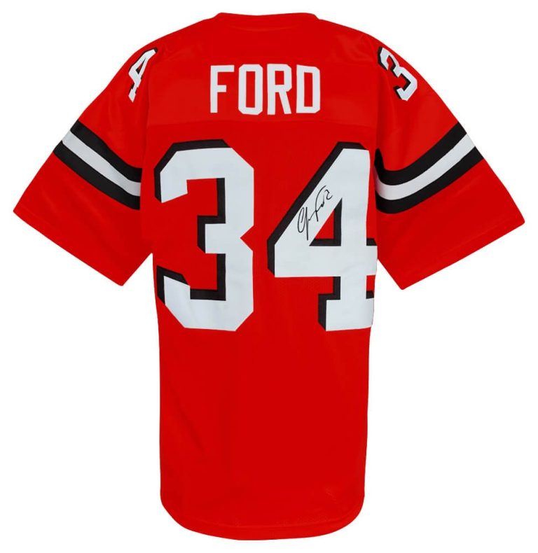 Jerome Ford (BROWNS) Signed Orange Custom Football Jersey -(SCHWARTZ COA)