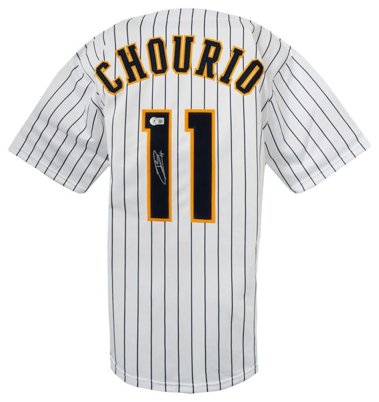 Jackson Chourio (BREWERS) Signed White Custom Baseball Jersey - (BECKETT COA)