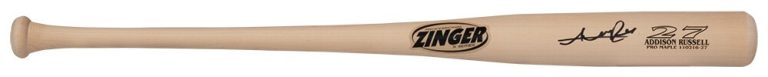 Addison Russell Signed Zinger X-Series Pro Maple Game Model Baseball Bat -SS COA
