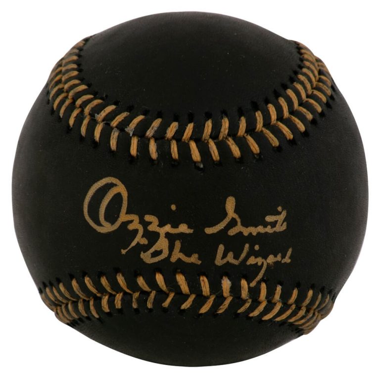 Ozzie Smith Signed Rawlings Official Black MLB Baseball w/The Wizard - (Fanat...