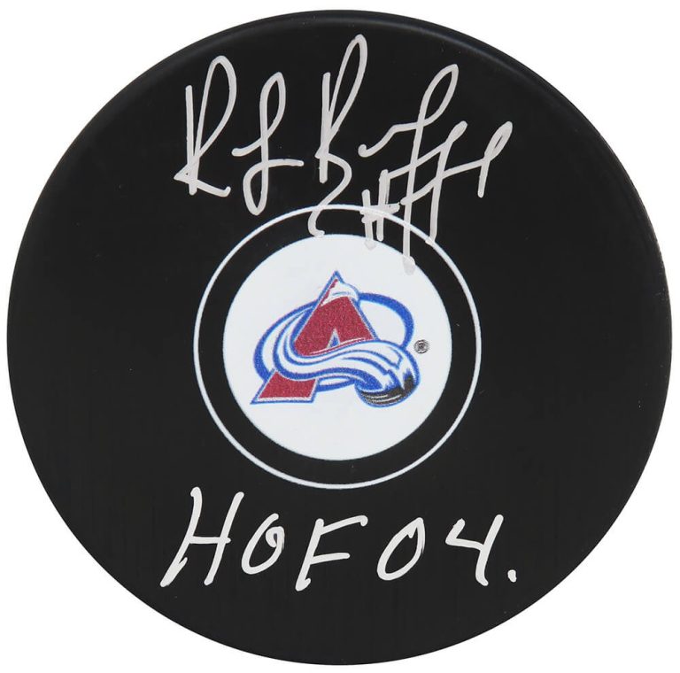 Ray Bourque Signed Colorado Avalanche Logo Hockey Puck w/HOF'04 - (SCHWARTZ COA)