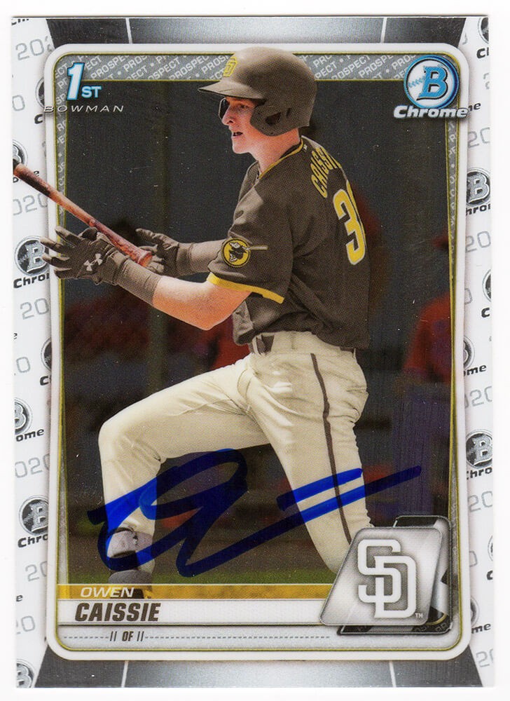 Owen Caissie Signed Cubs 2020 Bowman Draft Chrome Baseball Card #BD-49 -(SS COA)