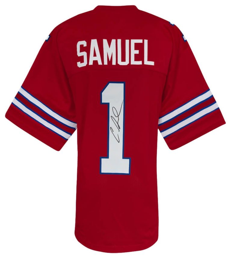 Curtis Samuel Signed Red Custom Football Jersey -(SCHWARTZ COA)