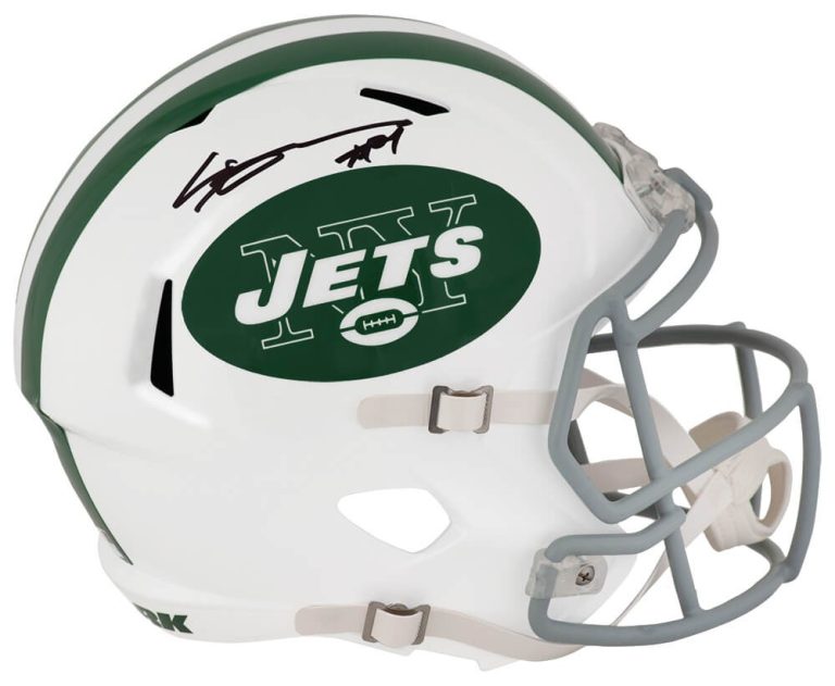 Sauce Gardner Signed Jets Riddell White Full Size Replica Helmet -(FANATICS COA)