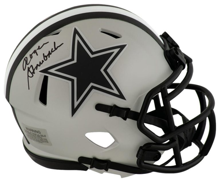 Roger Staubach Signed Cowboys RAVE Riddell Speed Mini Helmet - (SCHWARTZ COA)