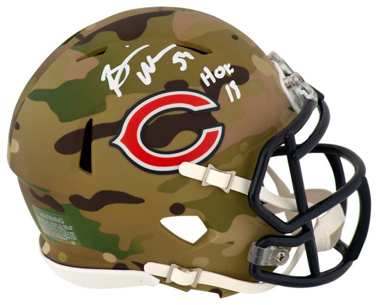 Brian Urlacher Signed Bears CAMO Riddell Speed Mini Helmet w/HOF'18 - (SS COA)
