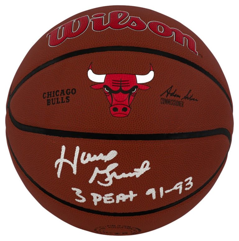 Horace Grant Signed Wilson Chicago Bulls Logo NBA Basketball w/3-Peat - (SS COA)