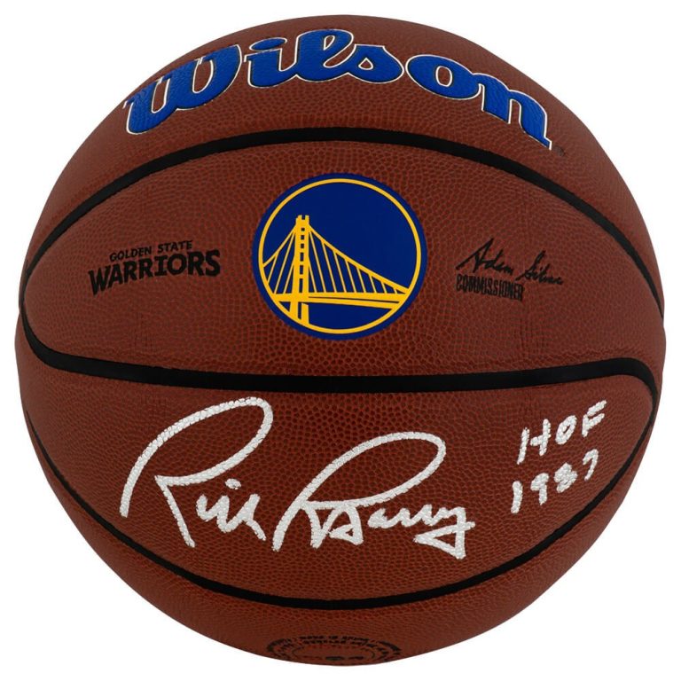 Rick Barry Signed Warriors Logo Wilson Alliance NBA Basketball w/HOF - (SS COA)
