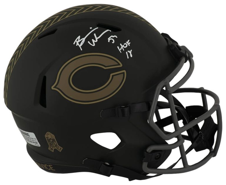 Brian Urlacher Signed Bears SALUTE 2025 Riddell F/S Rep Helmet w/HOF'18 (SS COA)