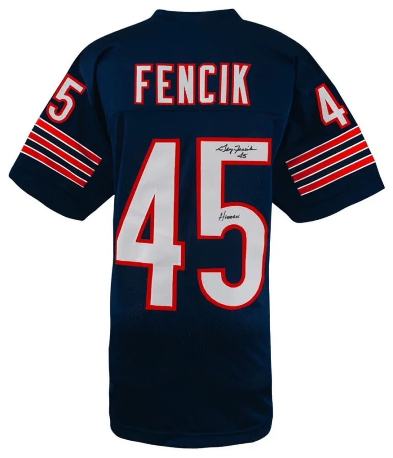 Gary Fencik Signed Navy Custom Football Jersey w/Hitman - (SCHWARTZ COA)