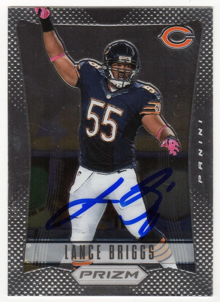 Lance Briggs Signed Bears 2012 Panini Prizm Football Card #33 - (SCHWARTZ COA)