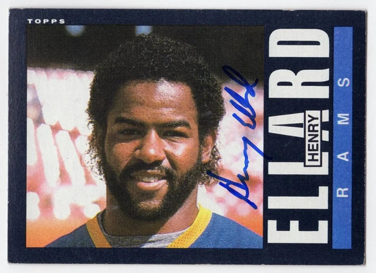 Henry Ellard Signed Rams 1985 Topps Rookie Football Card #80 - (SCHWARTZ COA)