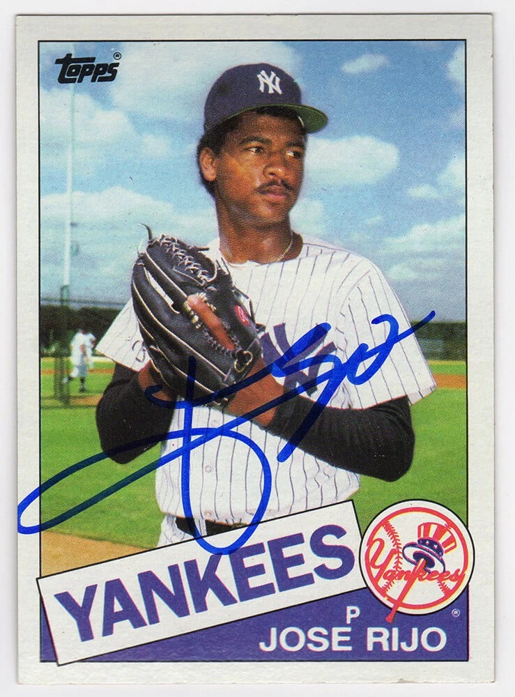 Jose Rijo Signed Yankees 1985 Topps Rookie Baseball Card #238 - (SCHWARTZ COA)