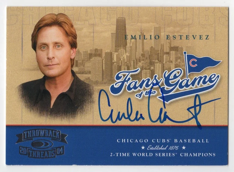 Emilio Estevez Signed 2004 Donruss Threads Fans of the Game Card #201 - (SS COA)