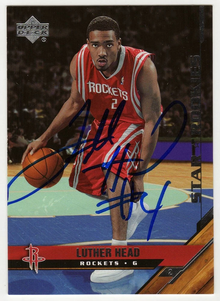 Luther Head Signed Rockets 2005 Upper Deck Rookie Basketball Card #210 -(SS COA)