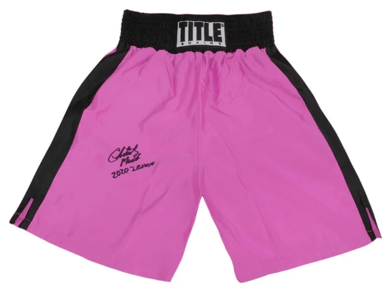 Christy Martin Signed Title Pin Women's Boxing Trunks w/2020 HOF -(SCHWARTZ COA)