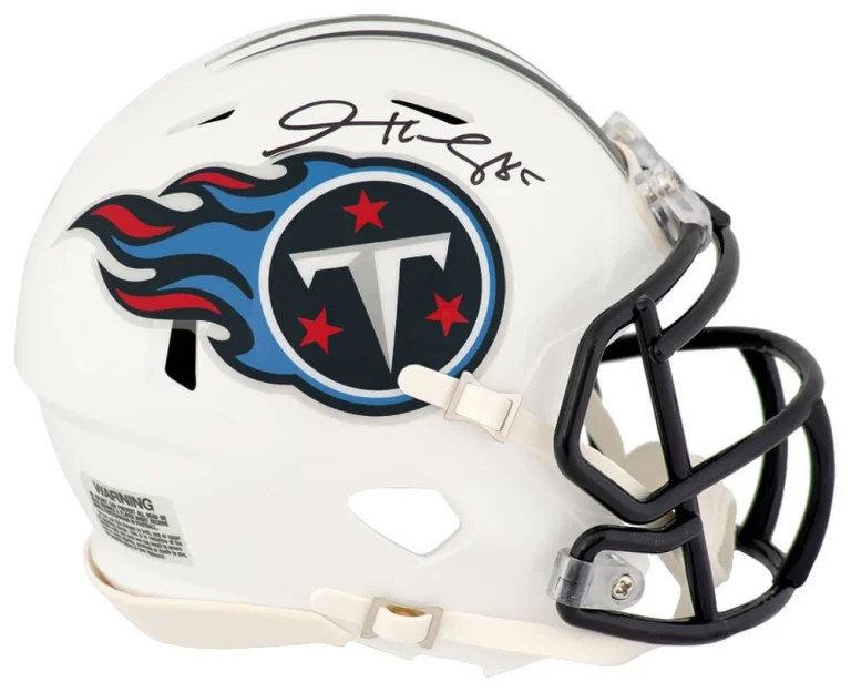 Derrick Mason Signed Titans White Riddell Speed Mini Helmet - (SCHWARTZ COA)